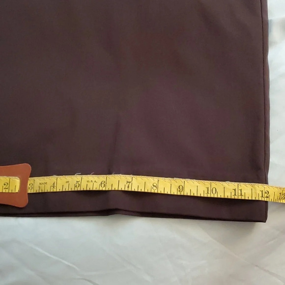 Chico's Womens Stretch Wide Leg Pants  Gold Buttons, Stretch Band Waist,Brown - Picture 8 of 11